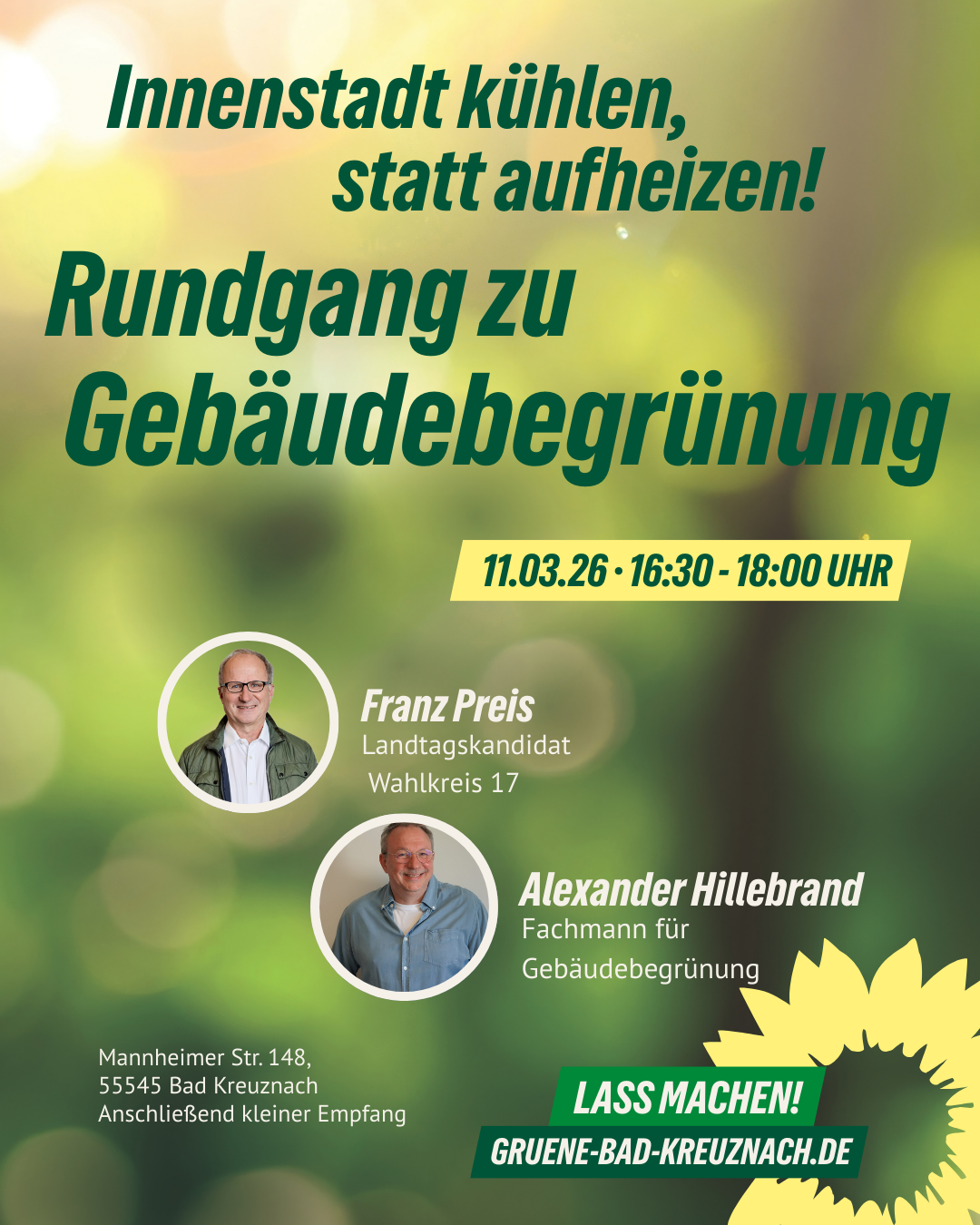 Innenstadt kühlen statt aufheizen - Begehung zur Gebäudebegrünung in Bad Kreuznach