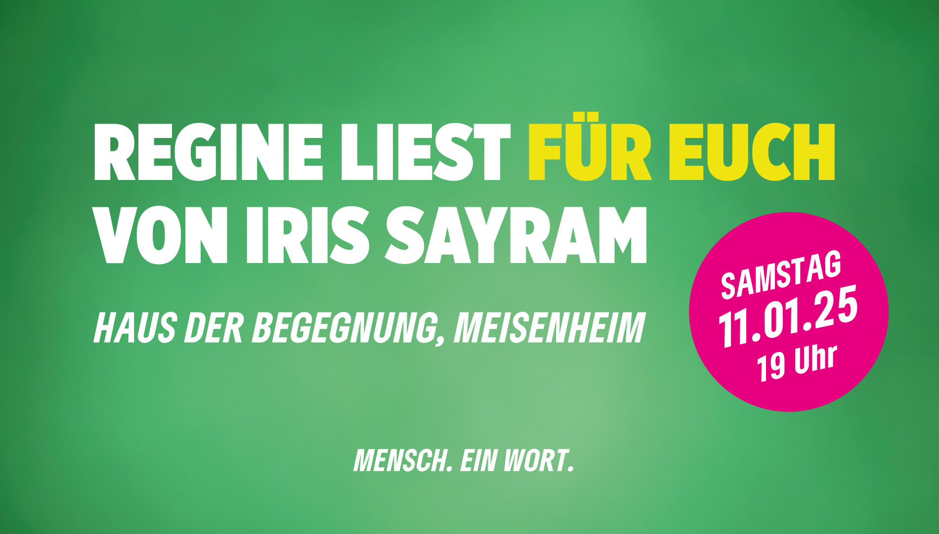 Regine Kircher liest aus "Für euch" von Iris Sayram