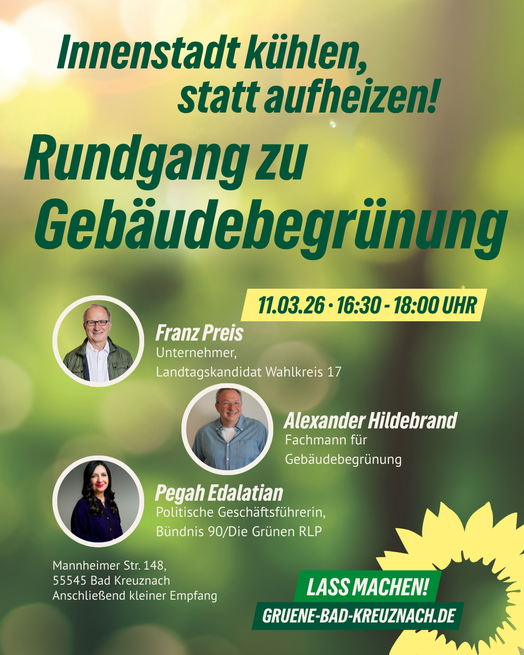 Innenstadt kühlen statt aufheizen - Begehung zur Gebäudebegrünung in Bad Kreuznach